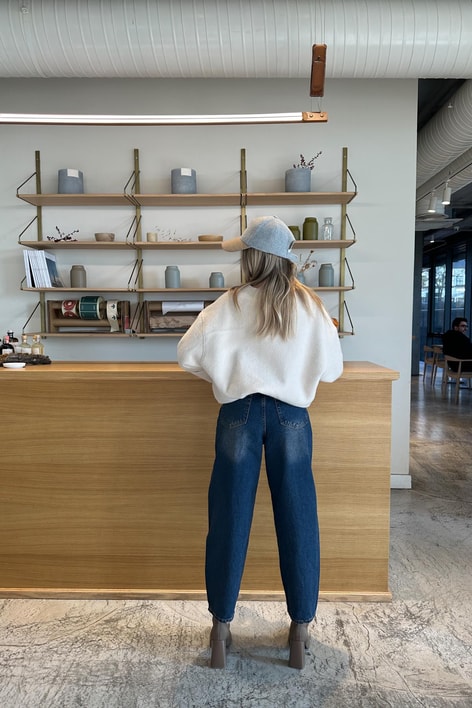 Acıd Wash Ballon Jean Mavi