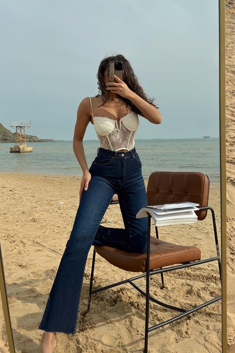 Crop Kesim Straight Jean Lacivert