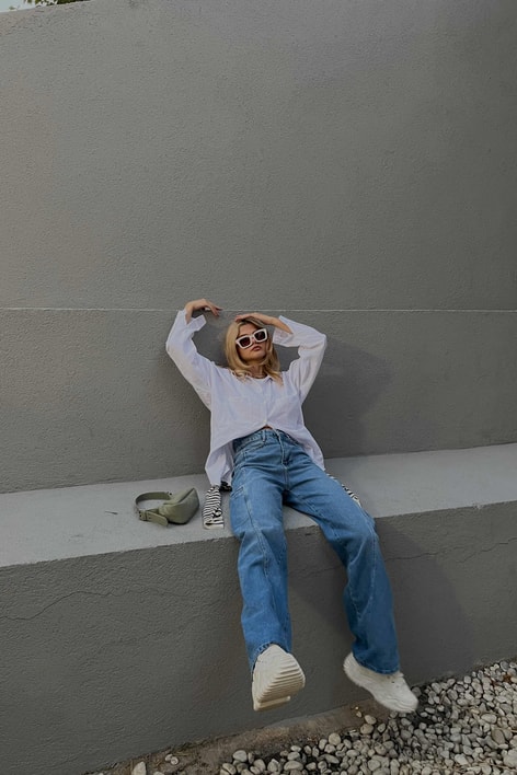 Dikiş Detay Premium Jean Mavi