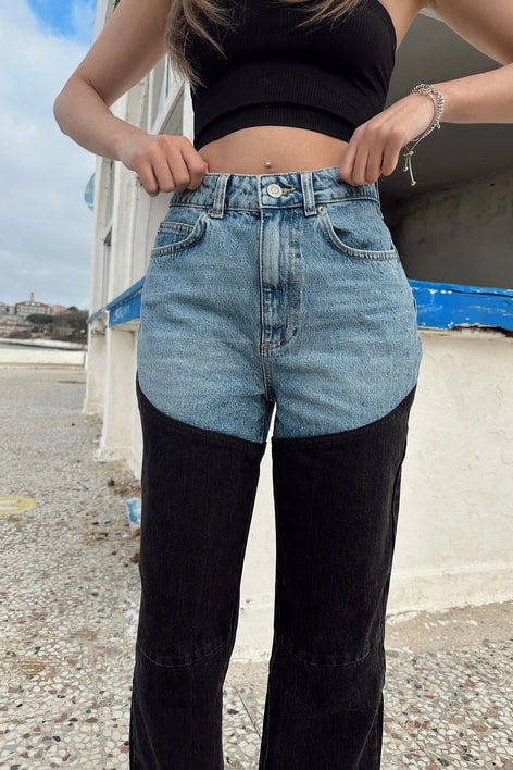 Double Colour Jean Siyah