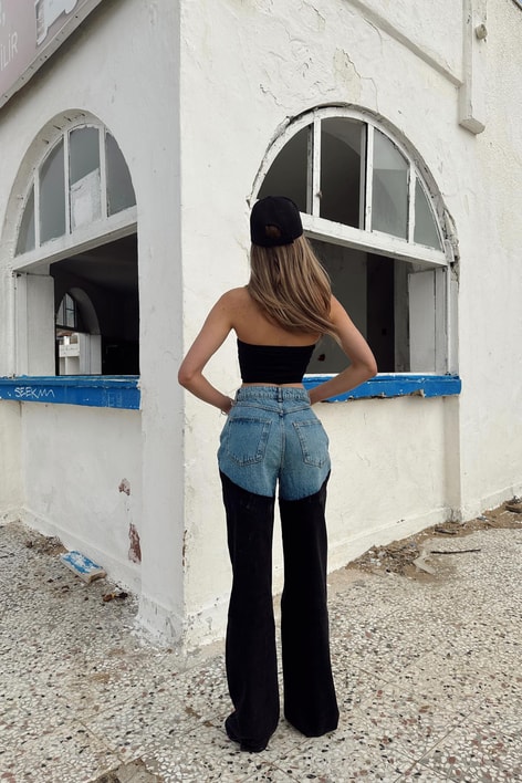 Double Colour Jean Siyah