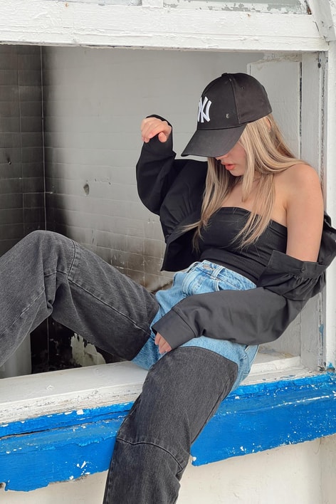 Double Colour Jean Siyah