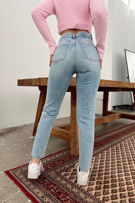 Kar Yıkama Jean Açık Mavi