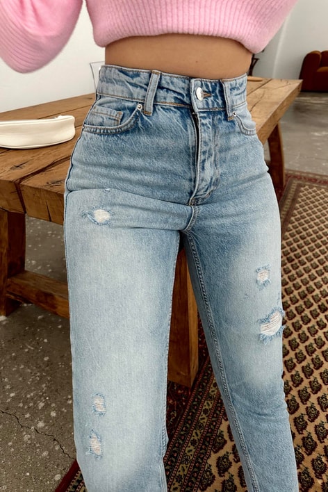 Kar Yıkama Jean Açık Mavi