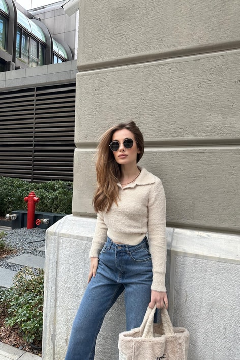 Kesik Paça Premium Palazzo Jean Koyu Mavi