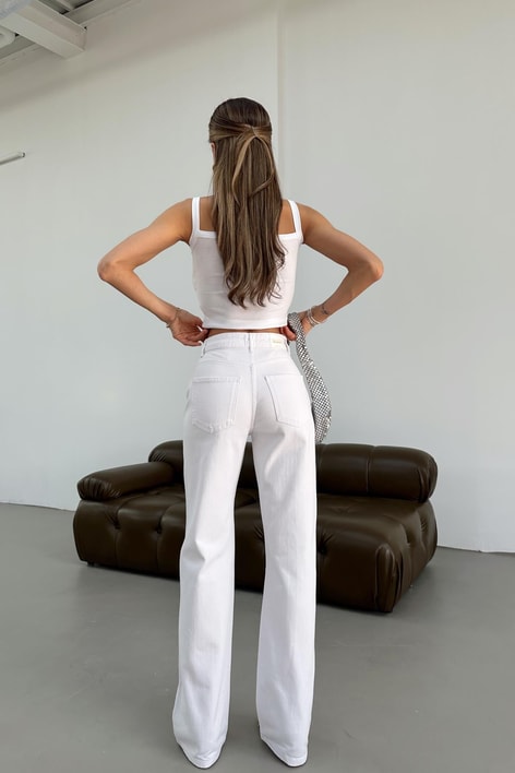 Premium Shine Jean Beyaz
