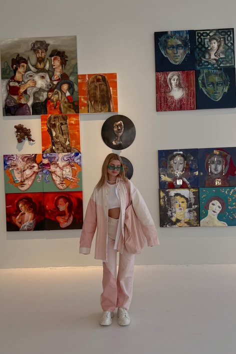 Renk Bloklu Gabardin Jean Krem