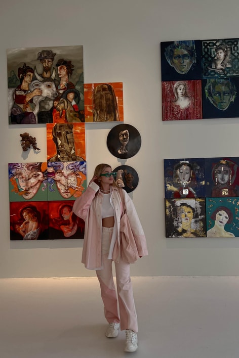 Renk Bloklu Gabardin Jean Krem