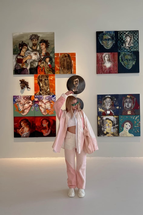 Renk Bloklu Gabardin Jean Krem