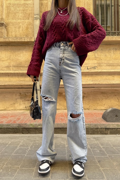 Split Jean Buz Mavi