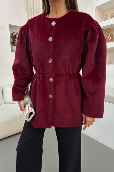 Bel Lastikli Premium Kaban Bordo