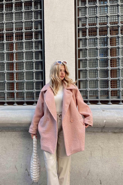 Çizgi Astarlı Buklet Kaban Pudra