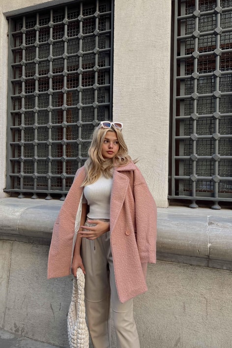 Çizgi Astarlı Buklet Kaban Pudra