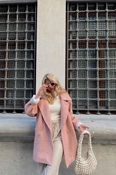 Çizgi Astarlı Buklet Kaban Pudra