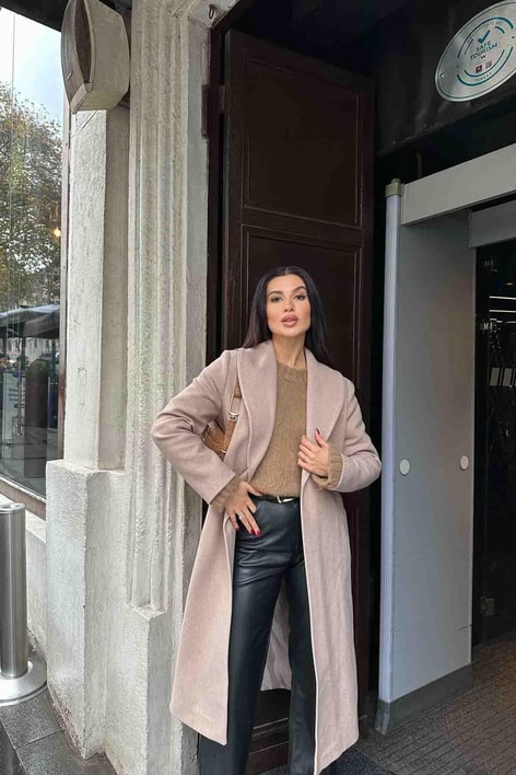 Kuşaklı Kaşe Kaban Vizon