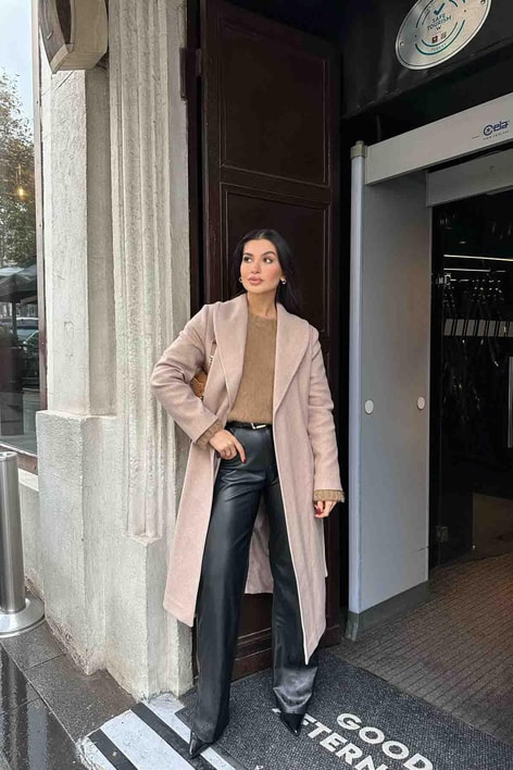 Kuşaklı Kaşe Kaban Vizon