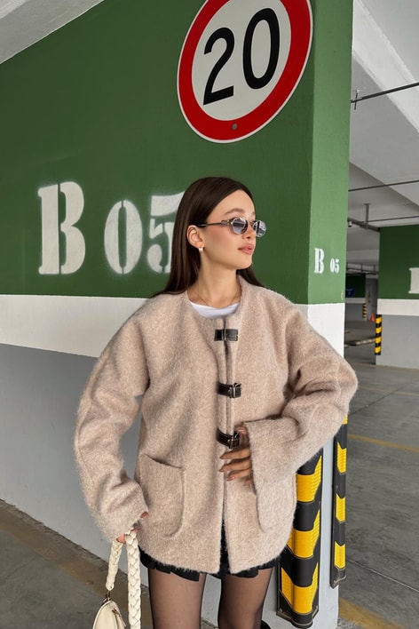 Mini Kemerli Kaban Bej