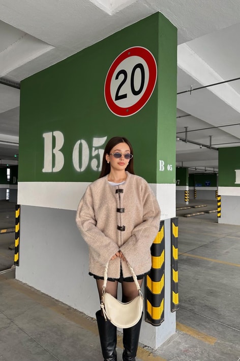 Mini Kemerli Kaban Bej