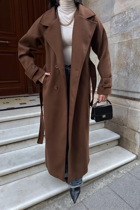 Premium Kaşe Kaban Taba