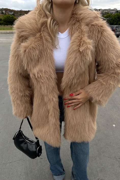 Suni Midi Kürk Camel