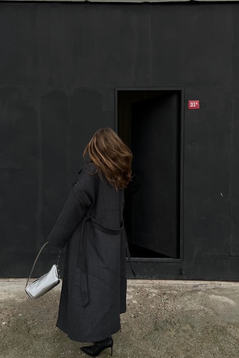 Zikzak Oversize Maxi Kaban Antrasit