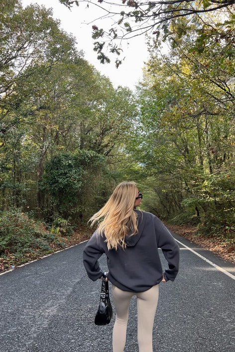 Kanguru Cepli Kapüşonlu Sweatshirt Antrasit