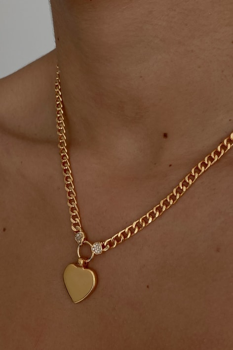Charm Heart Kolye Gold