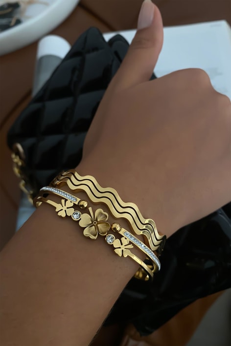 Wave Çelik Bilezik Gold