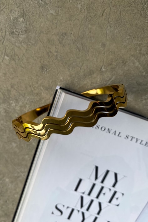 Wave Çelik Bilezik Gold