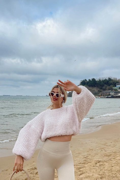 Balon Kol Kılçıl Kazak Açık Pembe