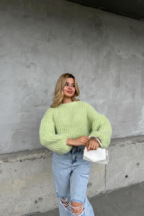 Balon Kol Kılçıl Kazak Fıstık Yeşili