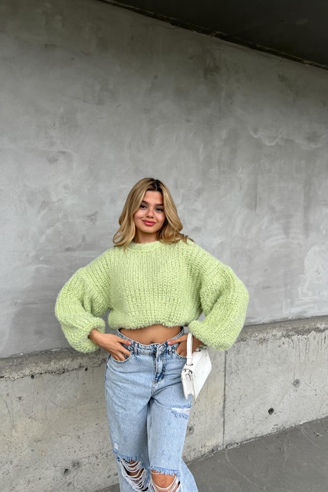 Balon Kol Kılçıl Kazak Fıstık Yeşili