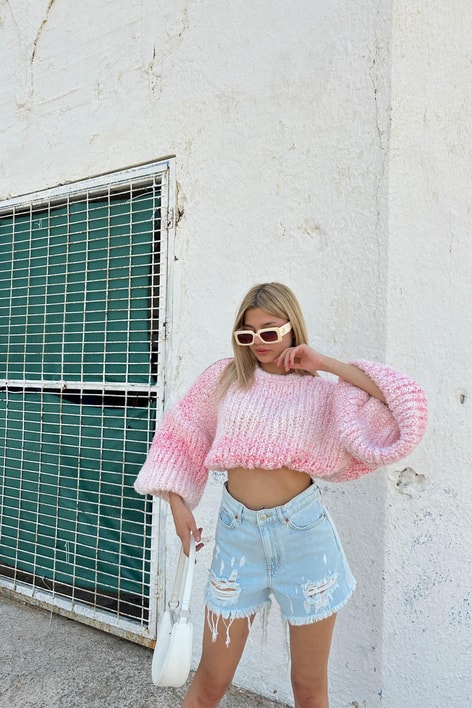 Balon Kol Kılçıl Kazak Pembe