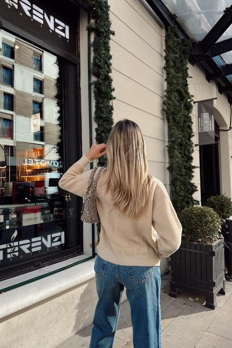 Bisiklet Yaka Yumoş Kazak Camel