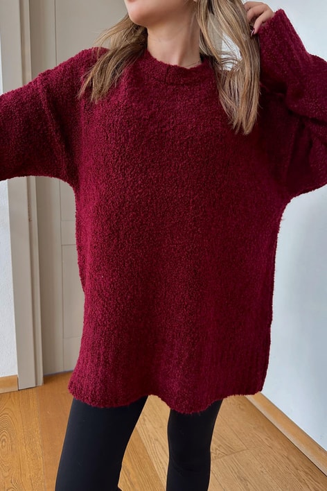Buklet Oversize Kazak Bordo
