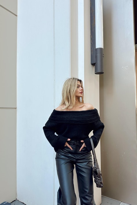 Degaje Yaka Fitilli Kazak Siyah