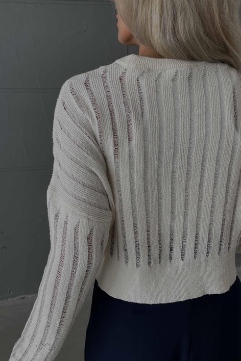 Düşük Kol Betty Kazak Ekru