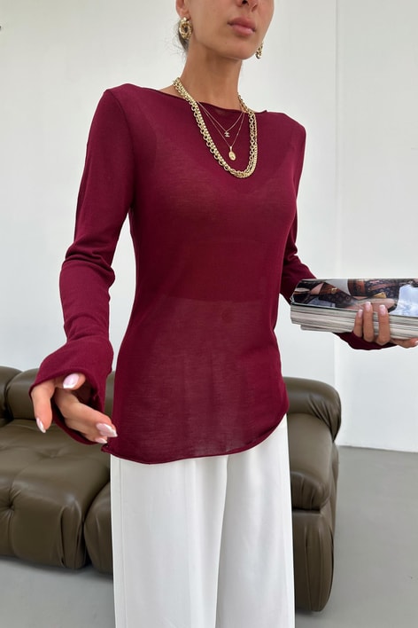 İnce Merserize Triko Bordo