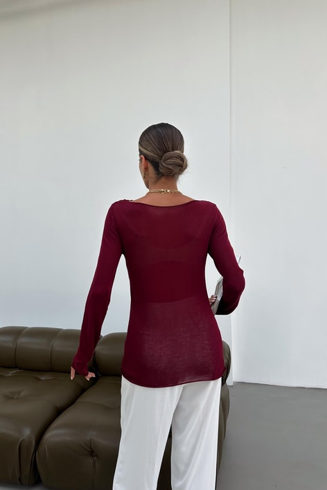 İnce Merserize Triko Bordo