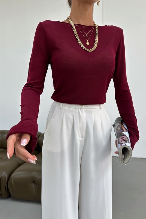 İnce Merserize Triko Bordo