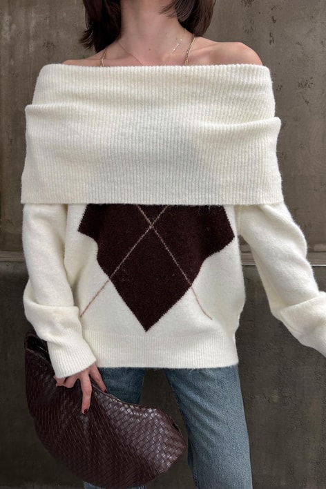 Madonna Yaka Baklava Desen Kazak Ekru