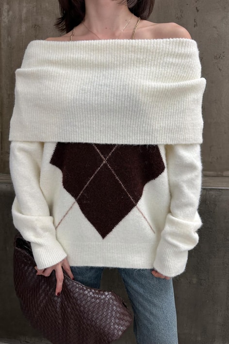 Madonna Yaka Baklava Desen Kazak Ekru