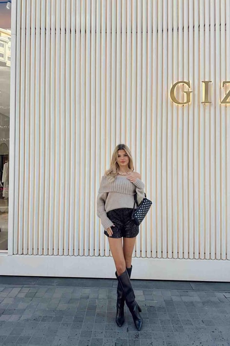 Madonna Yaka Triko Kazak Vizon