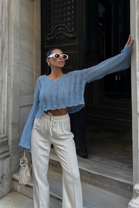 Merserize Salaş Kazak İndigo