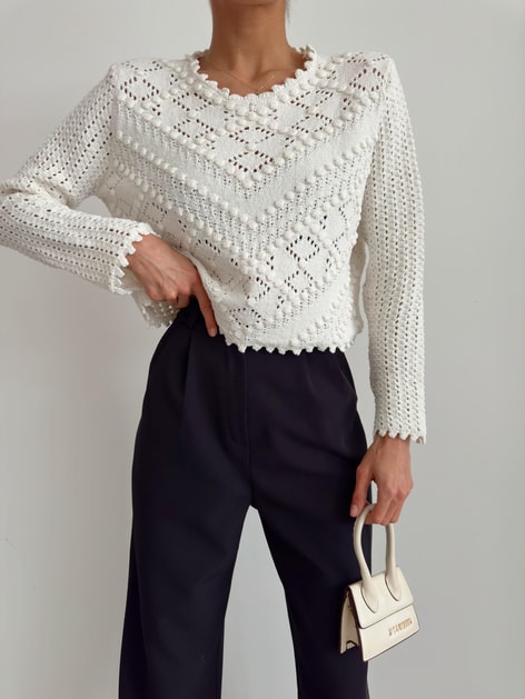 Ponpon Merserize Triko Ekru