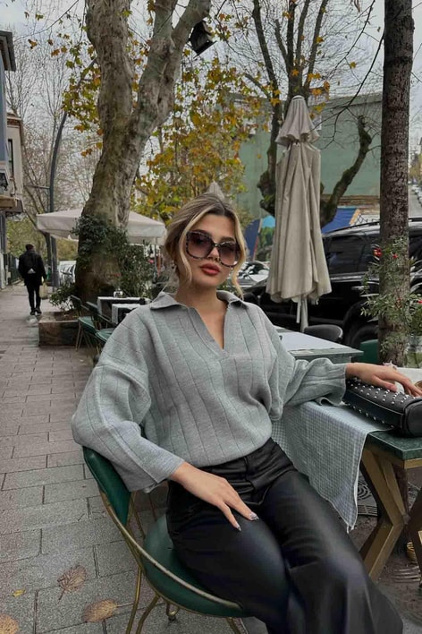 Relax Kalıp Triko Gri