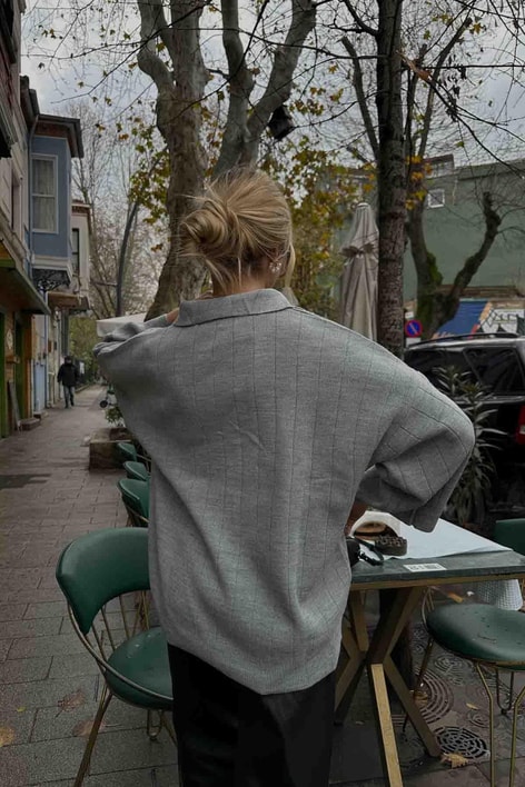 Relax Kalıp Triko Gri