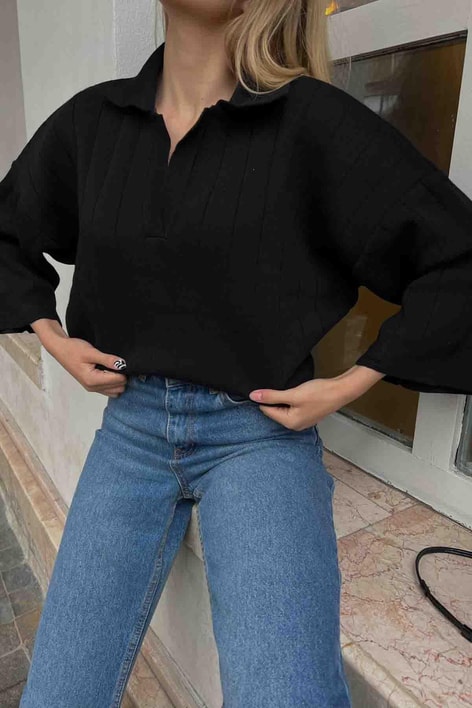 Relax Kalıp Triko Siyah