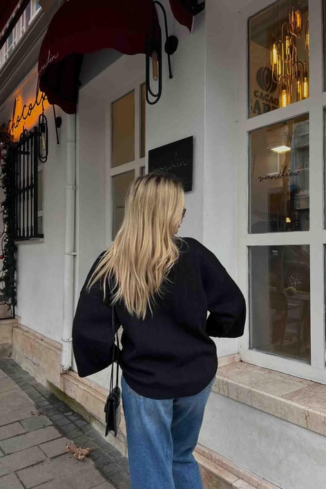 Relax Kalıp Triko Siyah