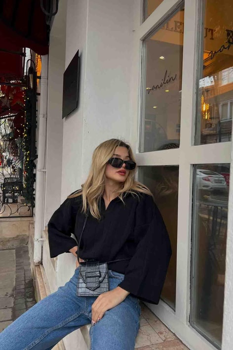 Relax Kalıp Triko Siyah